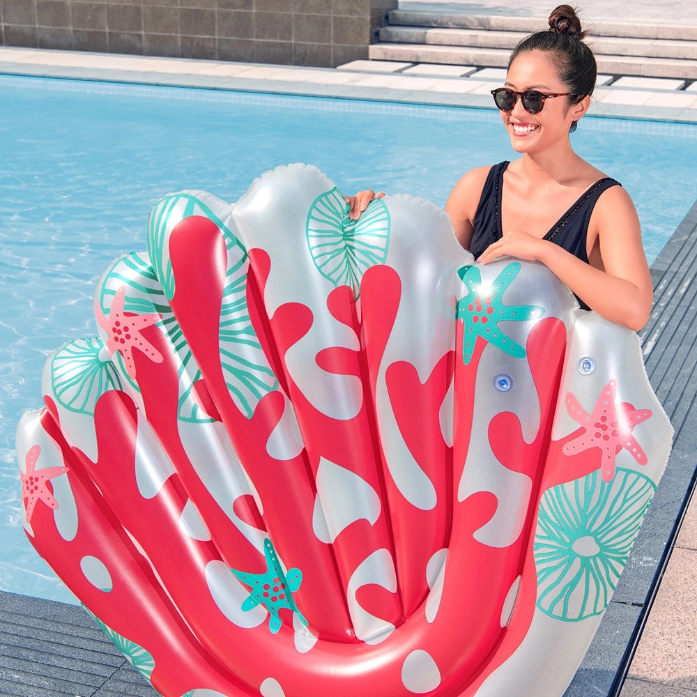 Trade Shop - Materassino Gonfiabile Galleggiante Design Corallo Rosso Piscina Lago Estate 43724 -