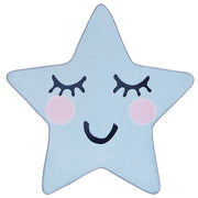 Tappeto blu 120 x 120 cm a pelo corto a forma di stella per la sala giochi dei bambini