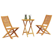 Set Bistro Pieghevole 3 pz | Set Salotto da Giardino Marrone Legno di Acacia Massello