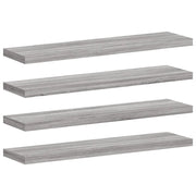 4 pz Mensole Parete | Mensola sospesa Grigio Sonoma 40x10x1,5cm Legno Multistrato