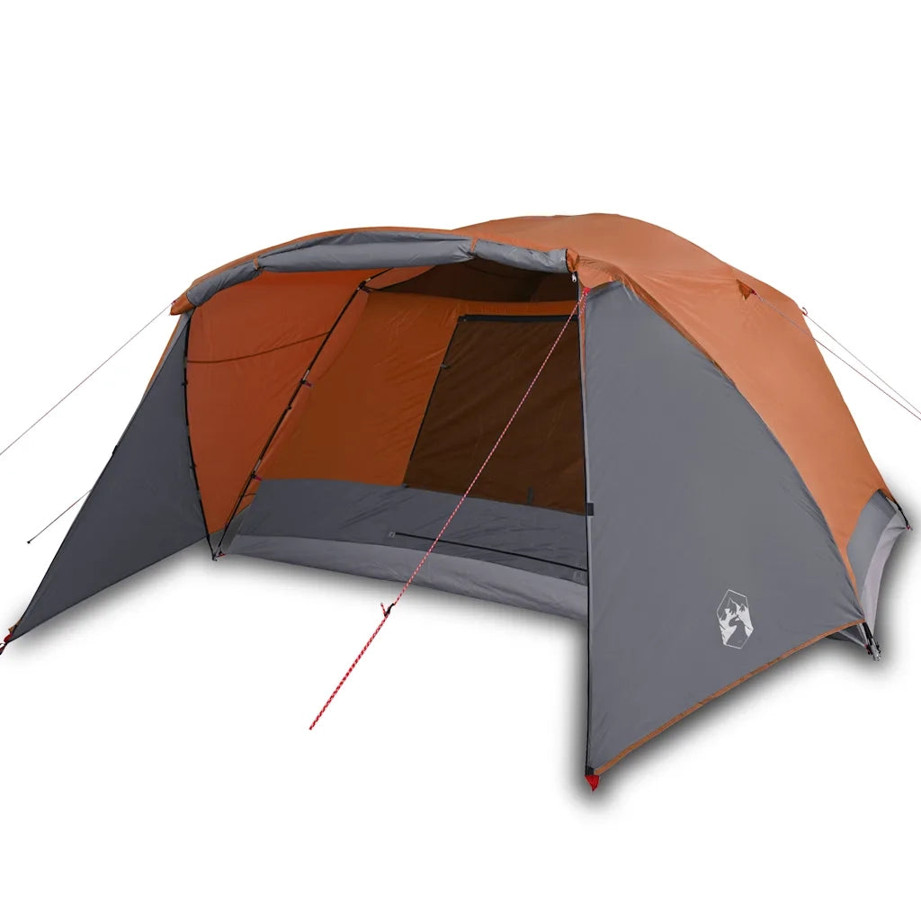 Tenda da Campeggio con Portico 4 Persone Arancione Impermeabile 94417