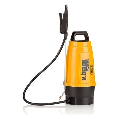 ORIGINALE VOLPI 19KPR V.Black Kompress Pompa manuale a pre-compressione 6 Lt serbatoio in polipropilene lancia in alluminio 40 cm pressione 2,5 bar colore Nero
