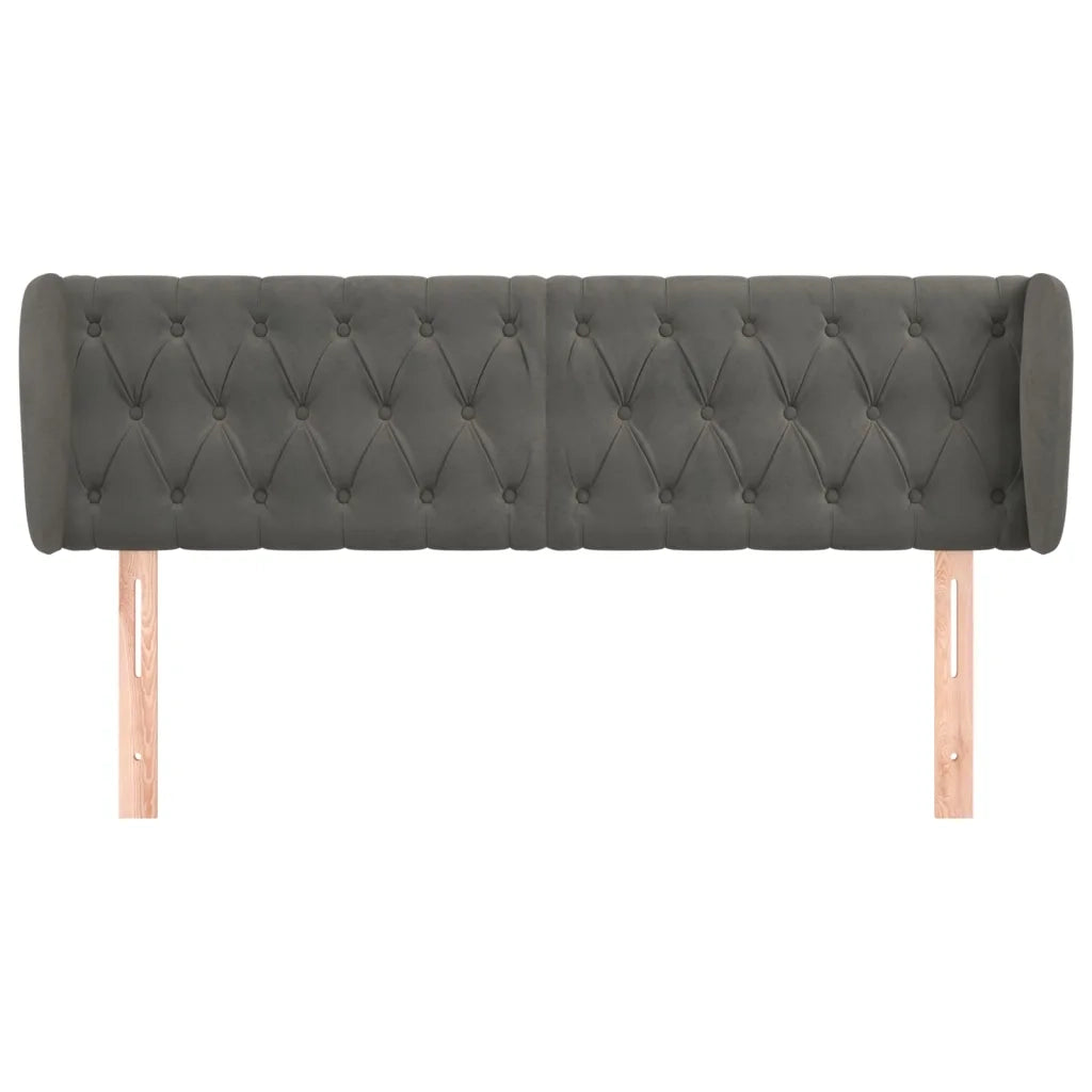 Testiera ad Orecchio Grigio Scuro 147x23x78/88 cm in Velluto cod mxl 46133