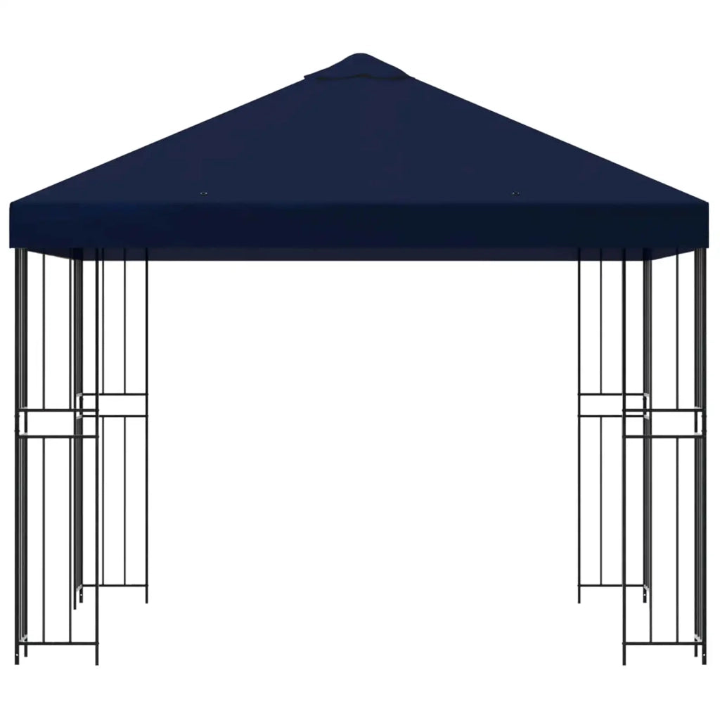 Gazebo | Pergolato 3 x 3 m Blu Poliestere e Acciaio 190 gsm