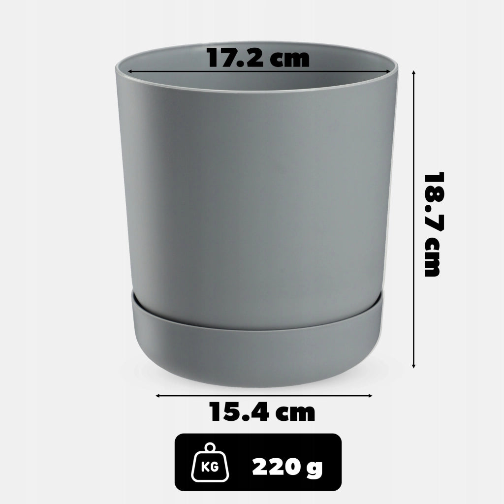 Vaso da fiori KADAX con supporto, coperchio, ciotola rotonda, 17 cm, grigio opaco