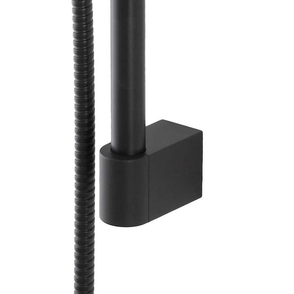 Saliscendi doccia 70 cm regolabile con doccetta tonda in ABS nero opaco Hidra