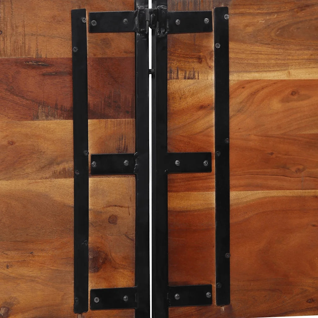 Testiera-Testata 200 cm in Legno Massello di Recupero e Ferro