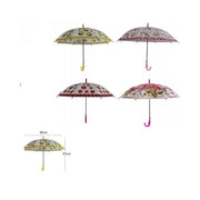 Trade Shop - Ombrello Per Bambini Pvc Trasparente Fantasia Colorato Bimbi Scuola Pioggia -