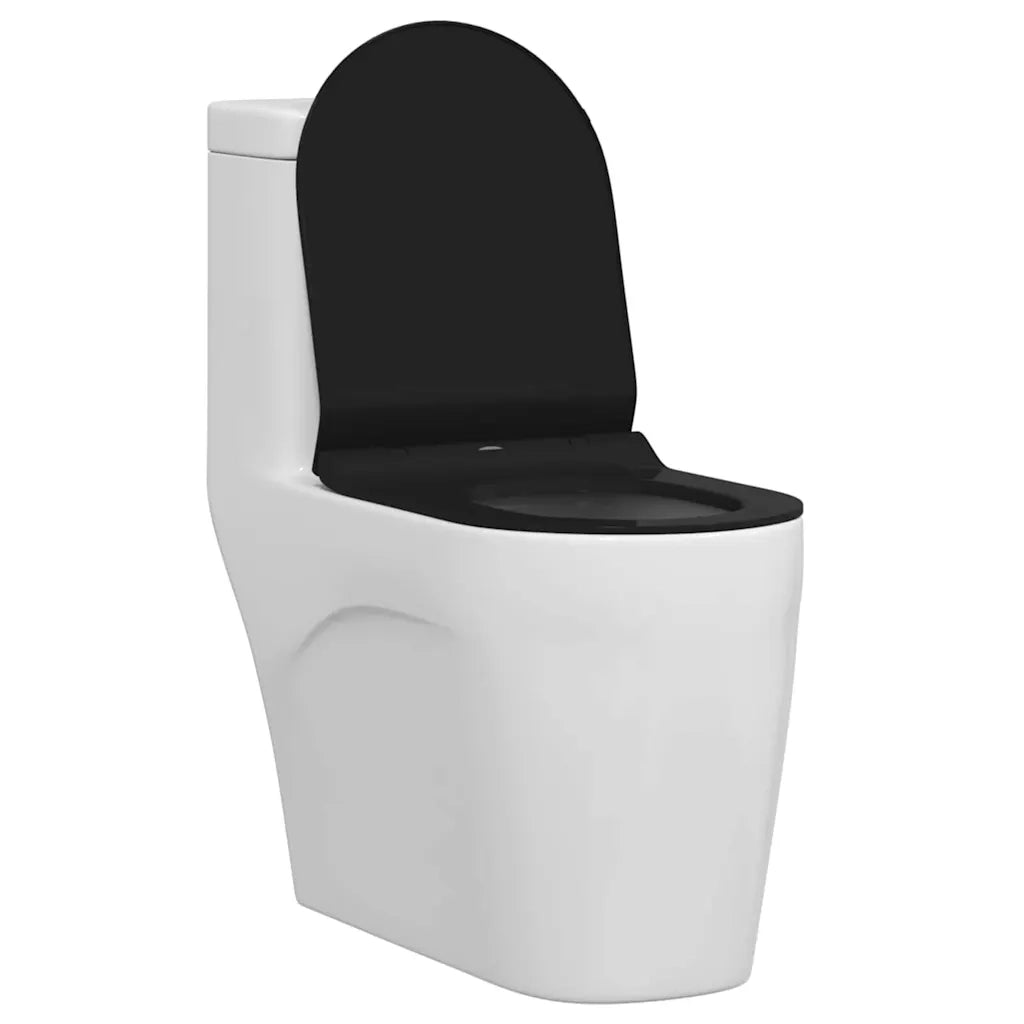 Sedile del WC Regolabile Nero 50 x 36,5 x 5 cm Polipropilene 42015818