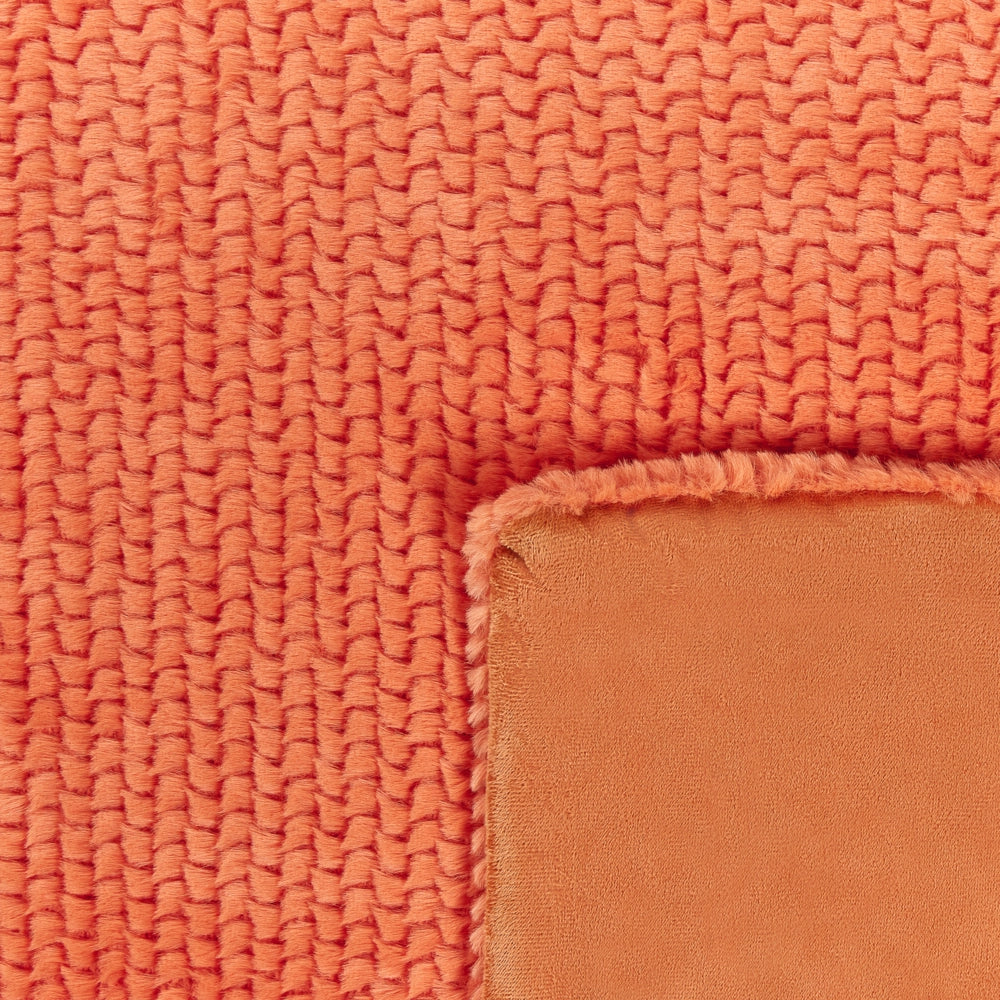 Coperta arancione in poliestere 200 x 220 cm copriletto decorativo in morbida pelliccia plaid