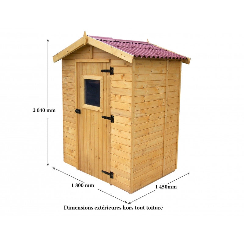 Casetta in legno da giardino con lucernario – 160x120 cm – pannelli 16 mm, tetto bitumato e pavimento – ED1612.01 Foresta