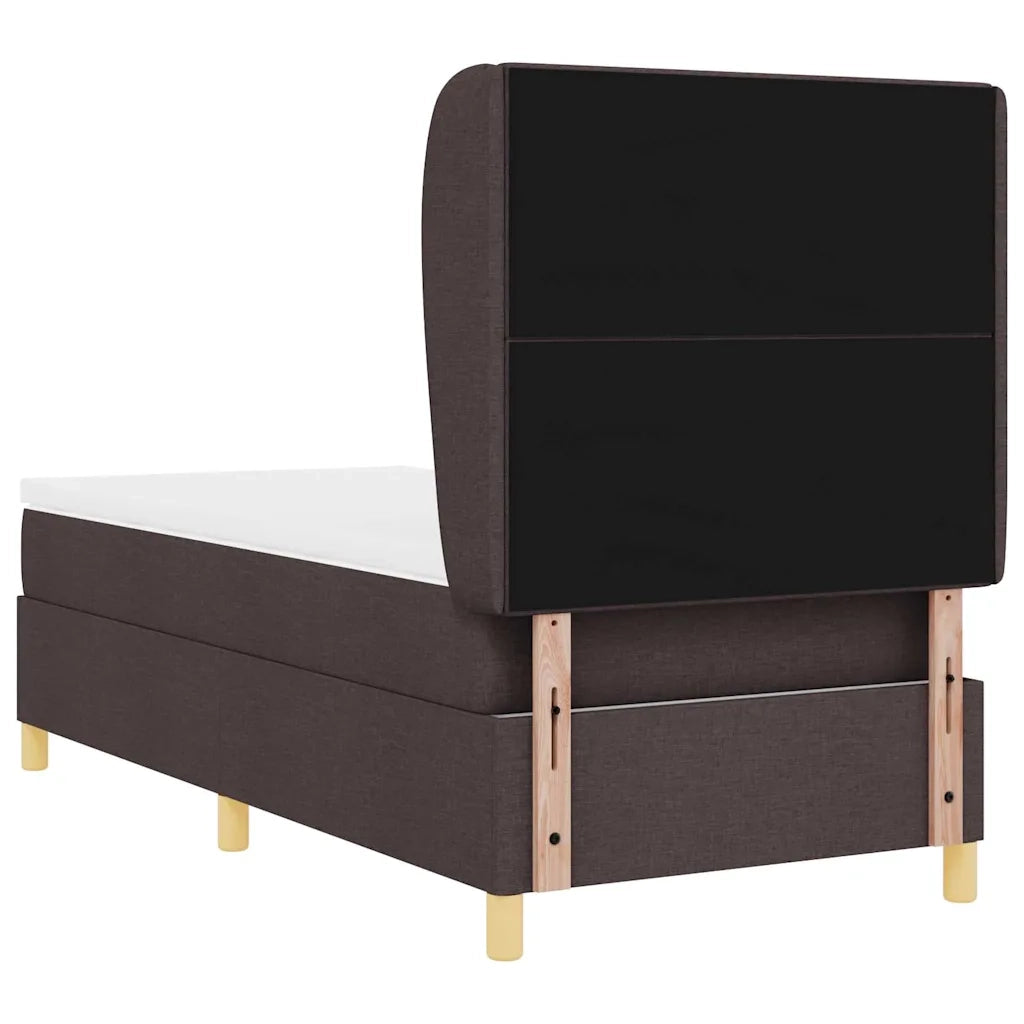 Letto a molle con testiera Marrone Scuro 200 x 100 cm Tessuto 3340742