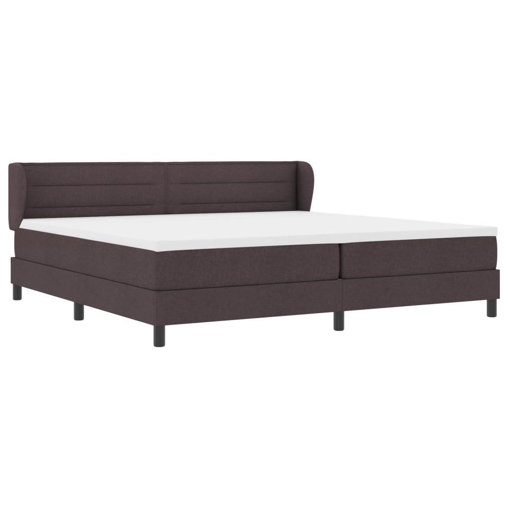 Letto Box Spring con Materasso Marrone Scuro 200x200 cm Tessuto