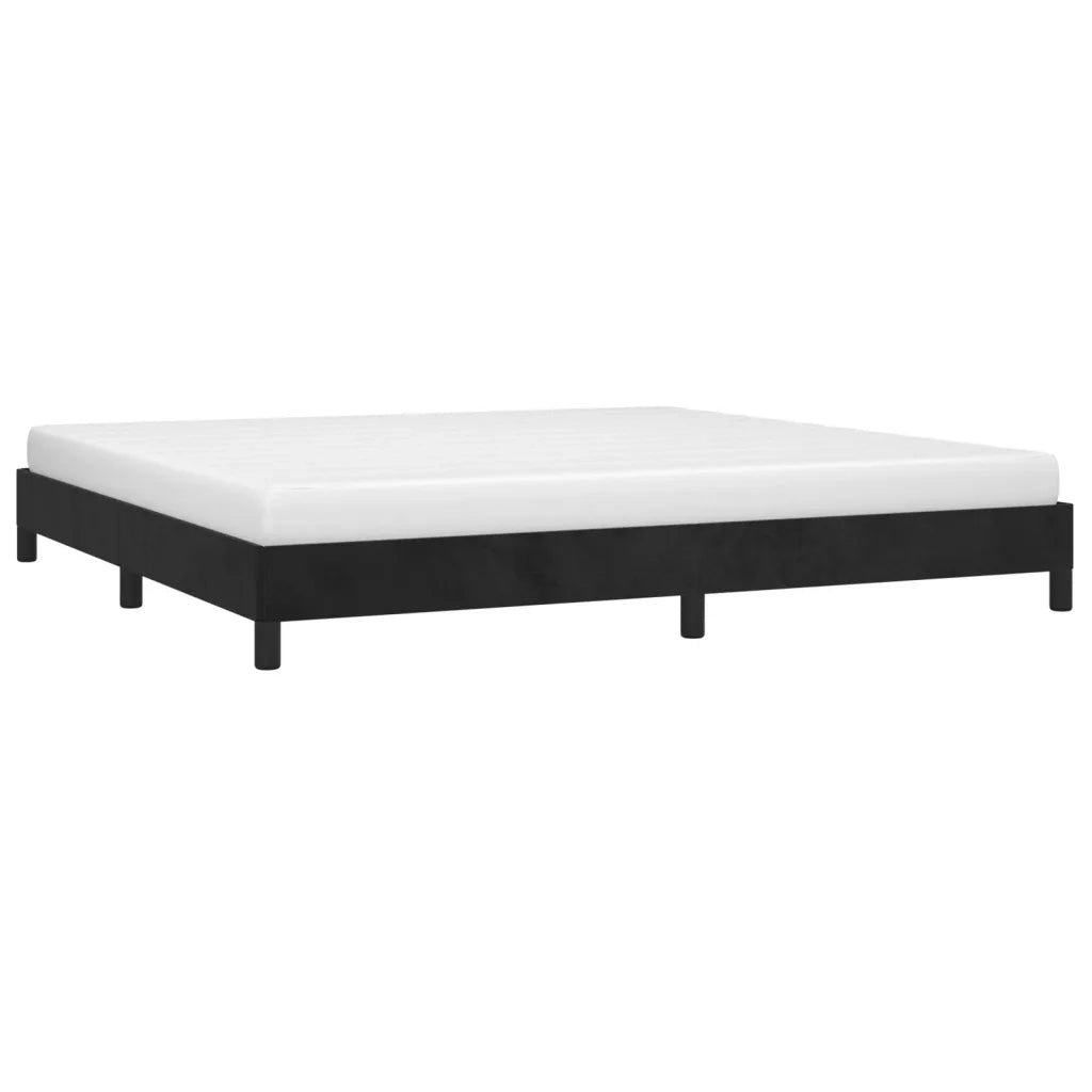 Giroletto senza Materasso Nero 200x200 cm in Velluto 346996