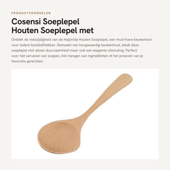 Lepel in Legno con Manico Lungo - Fusto di Betulla - Manufatto Artigianale - Cucchiaio da Cucina - Decorativo - Sostenibile - Spatola per Cucina
