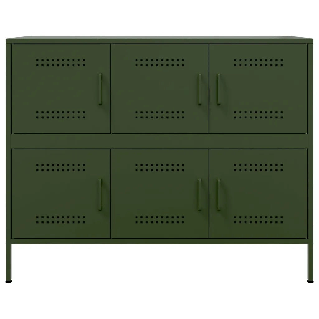 Credenza Verde Oliva 100,5x39x79 cm in Acciaio