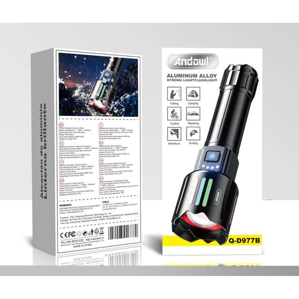 Trade Shop - Torcia Elettrica In Lega Di Alluminio Ricaricabile Professionale Led Impermeabile Q-d977b -