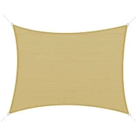 Tenda da Sole, Telo Ombreggiante Rettangolare 6L x 4l m HDPE Beige