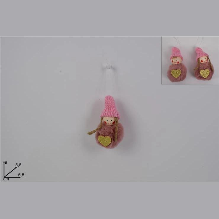 Appendino bambolina 9cm rosa