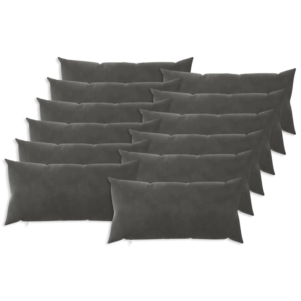 Cuscino con cuscino HEERLEN 12 pz Grigio Scuro Velluto 925635