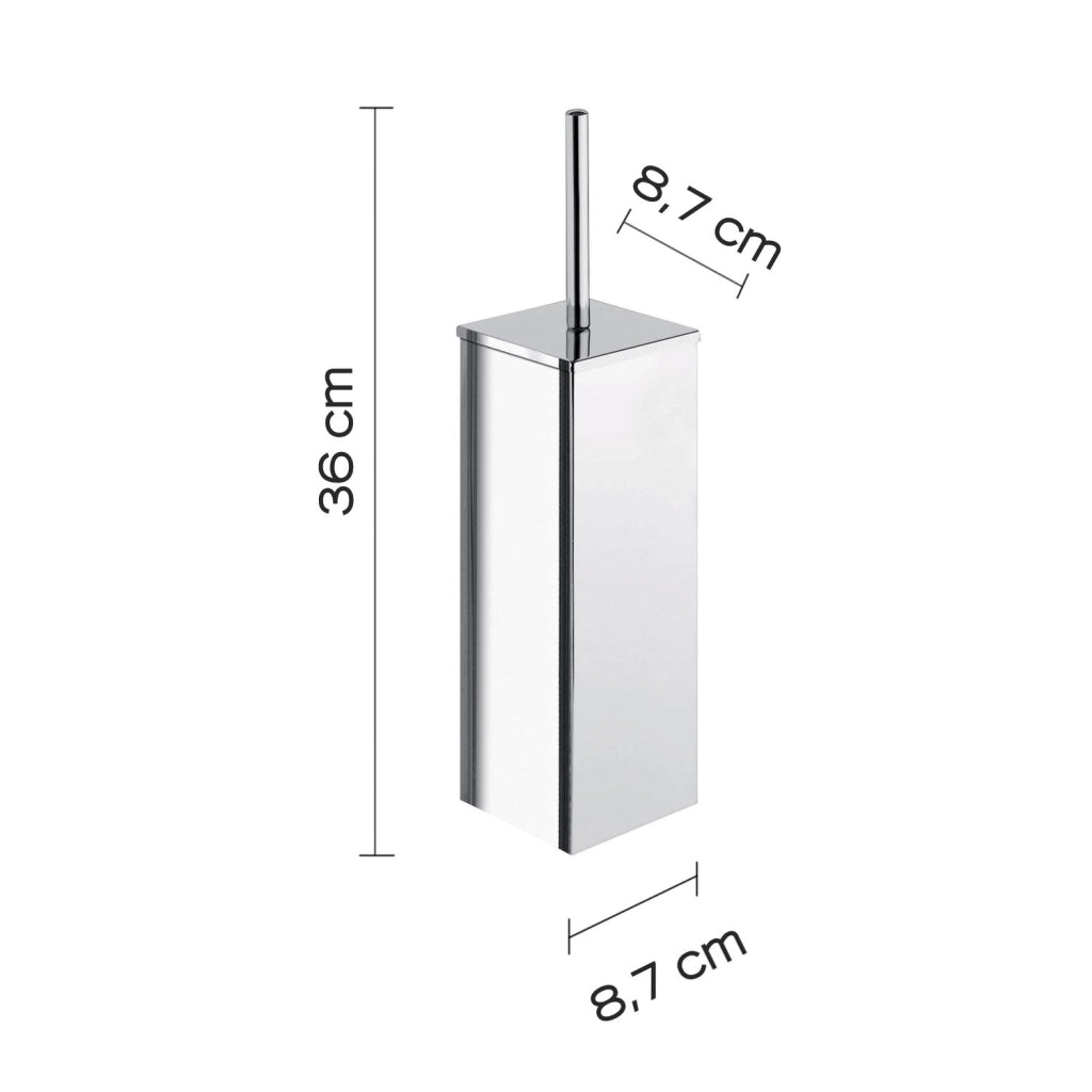 Scopino WC d'appoggio con ciuffo in setole in acciaio inox e Cromall 6933 Gedy serie COLORADO Cromato