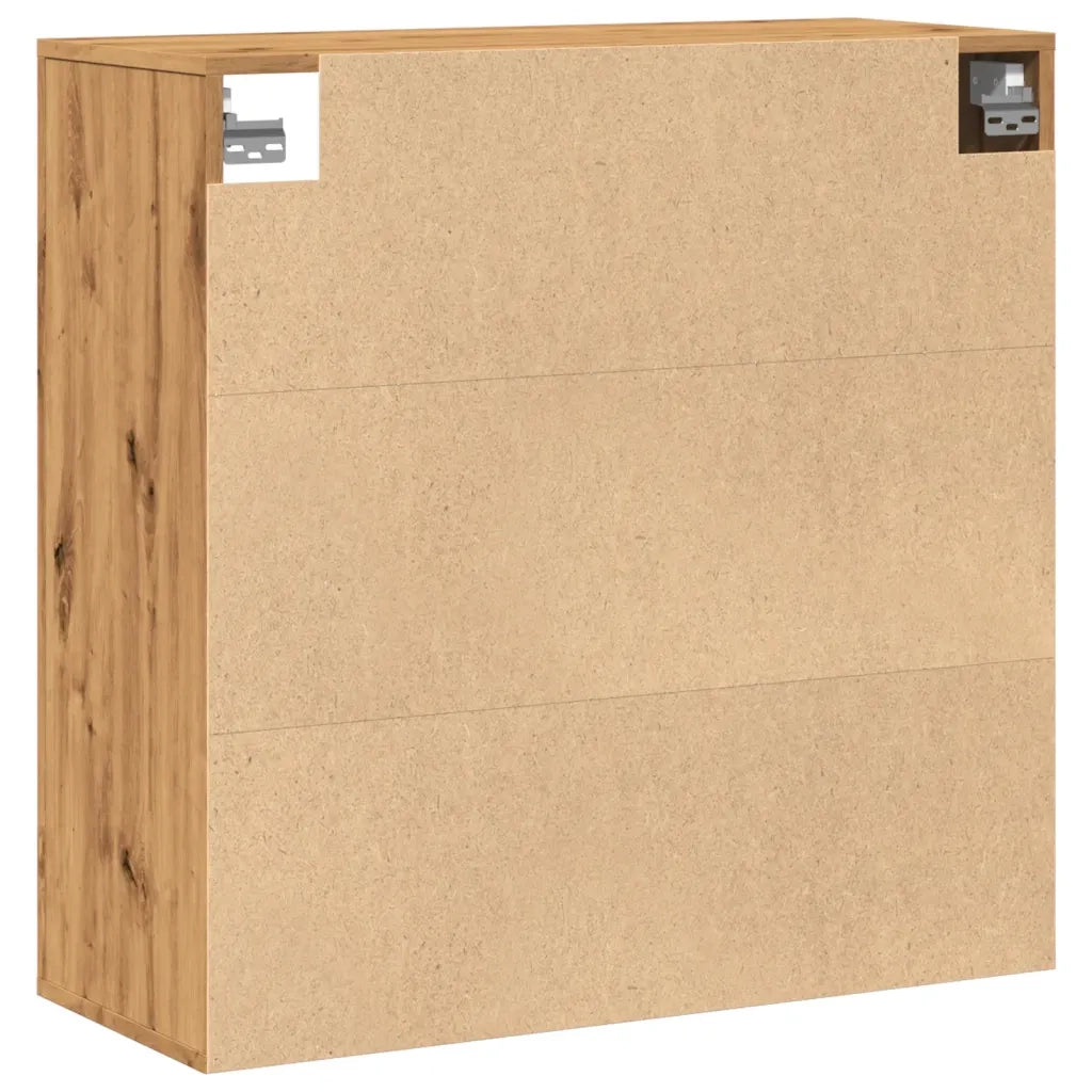 Mobile a Parete Rovere Artigianale 80x33x80cm Legno Multistrato