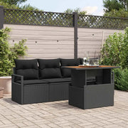 Set Divano da Giardino con cuscino 5 pcs Nero 3349645