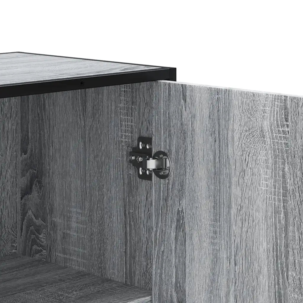 Credenza Grigio Sonoma 35,5x35x139 cm Legno Multistrato Metallo 849057