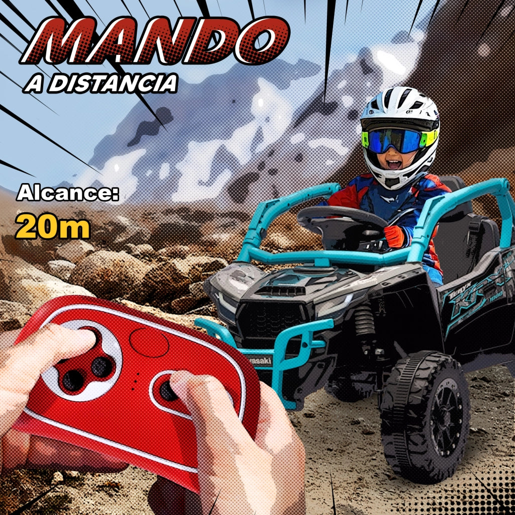 Veicolo Elettrico per Bambini Kawasaki Teryx KRX 1000 ¨C zephmum ¨C 12V Blu