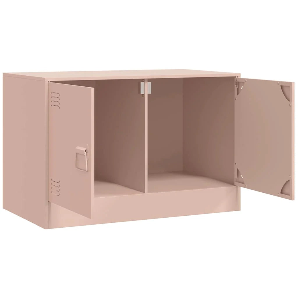 Mobile TV multimediale mensola TV credenza TV sala da pranzo soggiorno camera da letto rosa 67 x 39 x 44 cm acciaio rosa 02_0028291