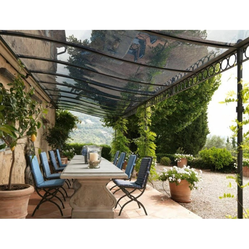 Telo PVC Cristal 3,5x2m, Spessore 0,65MM, 750g/m² - Trasparente IGNIFUGO Solo Rinforzato - Resistente UV & Impermeabile - Made in Italy