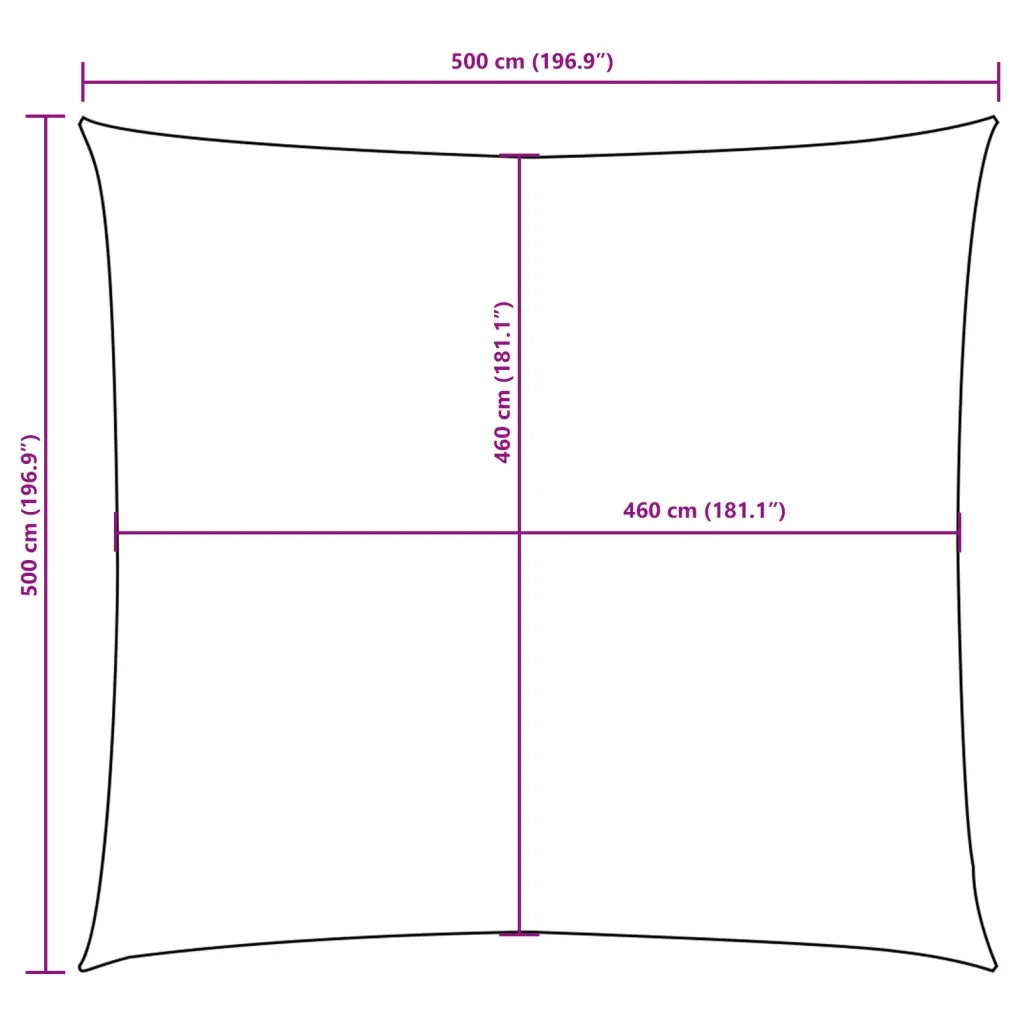 Vela Parasole in Tela Oxford Quadrata 5x5 m Antracite 135086