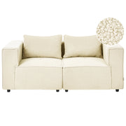 Divano modulare a 2 posti Divano componibile in bouclé bianco sporco in due sezioni Stile moderno e minimalista