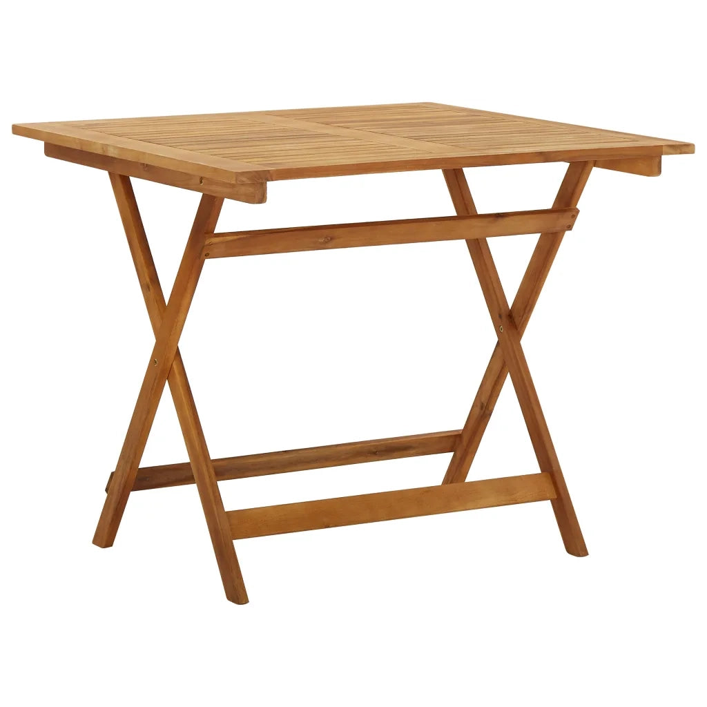 Tavolo da Giardino Pieghevole 90x90x75 cm in Massello d'Acacia cod mxl 34552