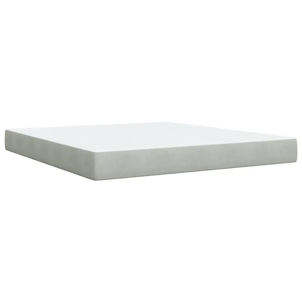 Giroletto a Molle con Materasso Grigio Chiaro 180x200cm Velluto