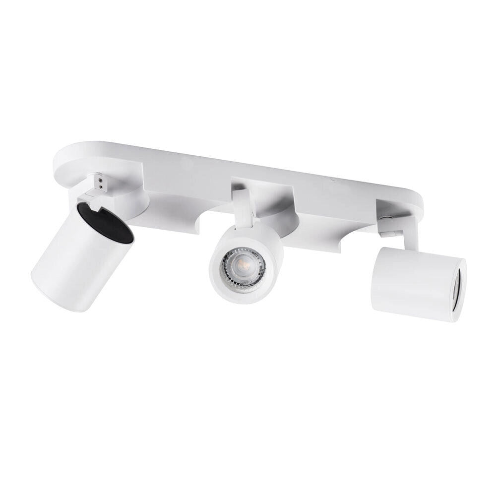 Plafoniera lampada da soffitto bianca faretto direzionabile e attacco per lampade GU10 ad 3 diffusorI