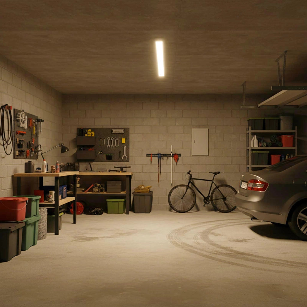 Plafoniera lineare slim moderna LED 72W 150cm lampada CCT 7200lm luce soffitto parete garage officina negozio 230V