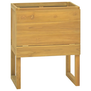 Elegante mobiletto da bagno di design con vano contenitore 60 x 40 x 75 cm realizzato in legno di teak naturale 02_0046967