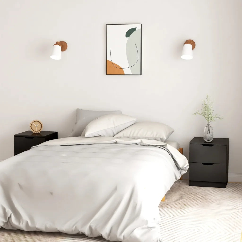 Comodini 2 pz-Set di 2 Tavolino da notte Neri 40x40x50 cm in Legno Multistrato 926990