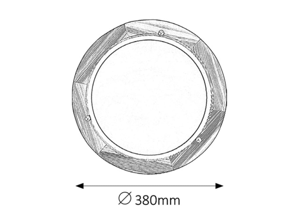 Plafoniera Rabalux Ufo legno chiaro 38cm 2xE27 opale