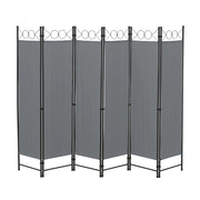 Paravento Pieghevole Saragossa in 6 Pannelli Parete Divisoria 171 x 240 cm - Grigio Scuro [en.casa]