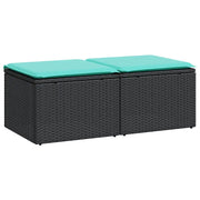 Set Divani da Giardino con Cuscini 2 pz | Set Salotto da Giardino Nero Polyrattan Acacia