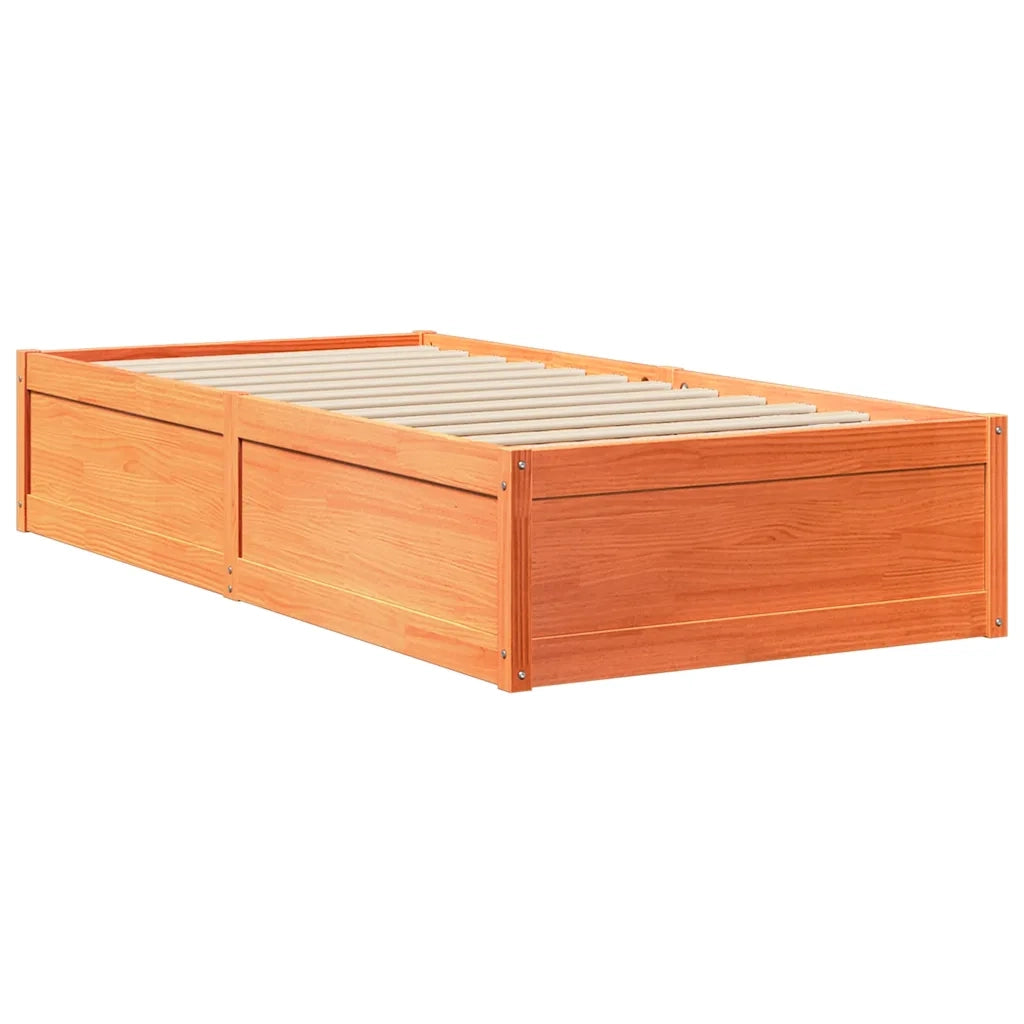 Letto senza Materasso Marrone Cera 75x190 cm in Legno di Pino 846848