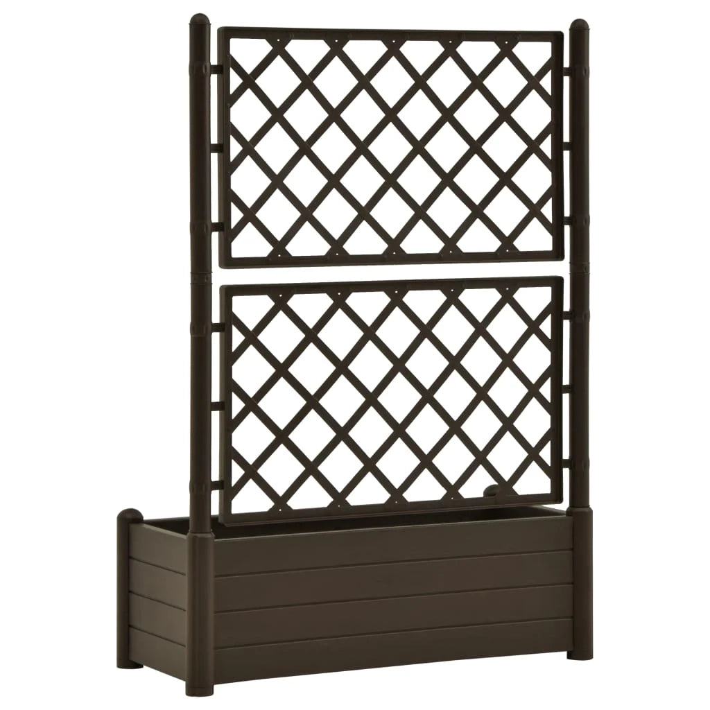Fioriera con traliccio 100 x 43 x 142 cm piante da giardino fiori PP moka 02_0000810