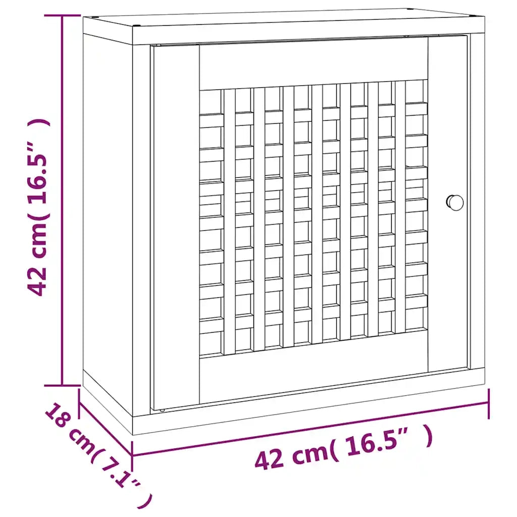 Mobiletto a muro 42 x 18 x 42 cm ampio spazio contenitivo design minimalista interno in legno di noce 02_0047120