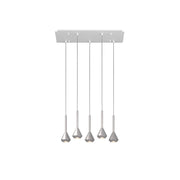Lampadario Moderno Aygo Rettangolare Metallo Bianco E Alluminio 5 Luci Gu10