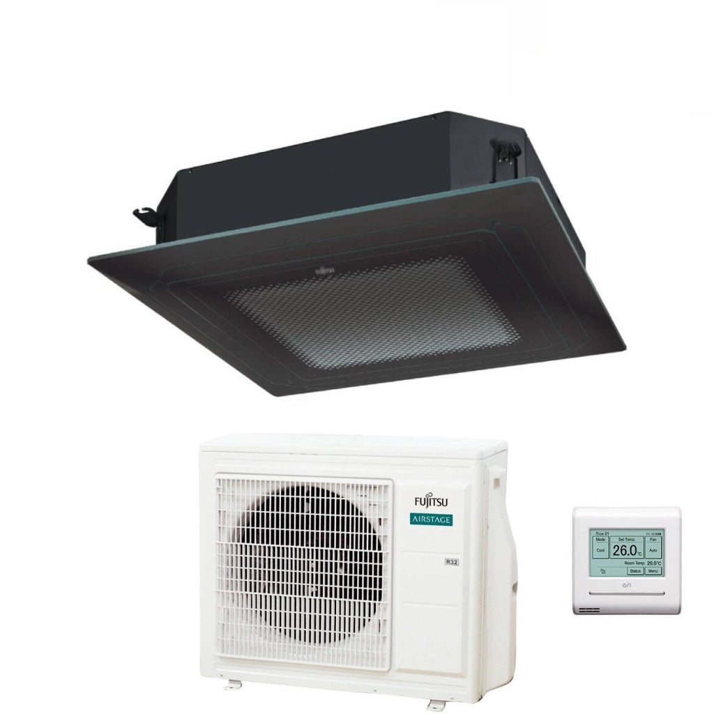 Condizionatore a Cassetta Fujitsu KR Circular Flow Black 24000 Btu AUXG24KRLB R-32 Wi-Fi Optional con Griglia e Filocomando