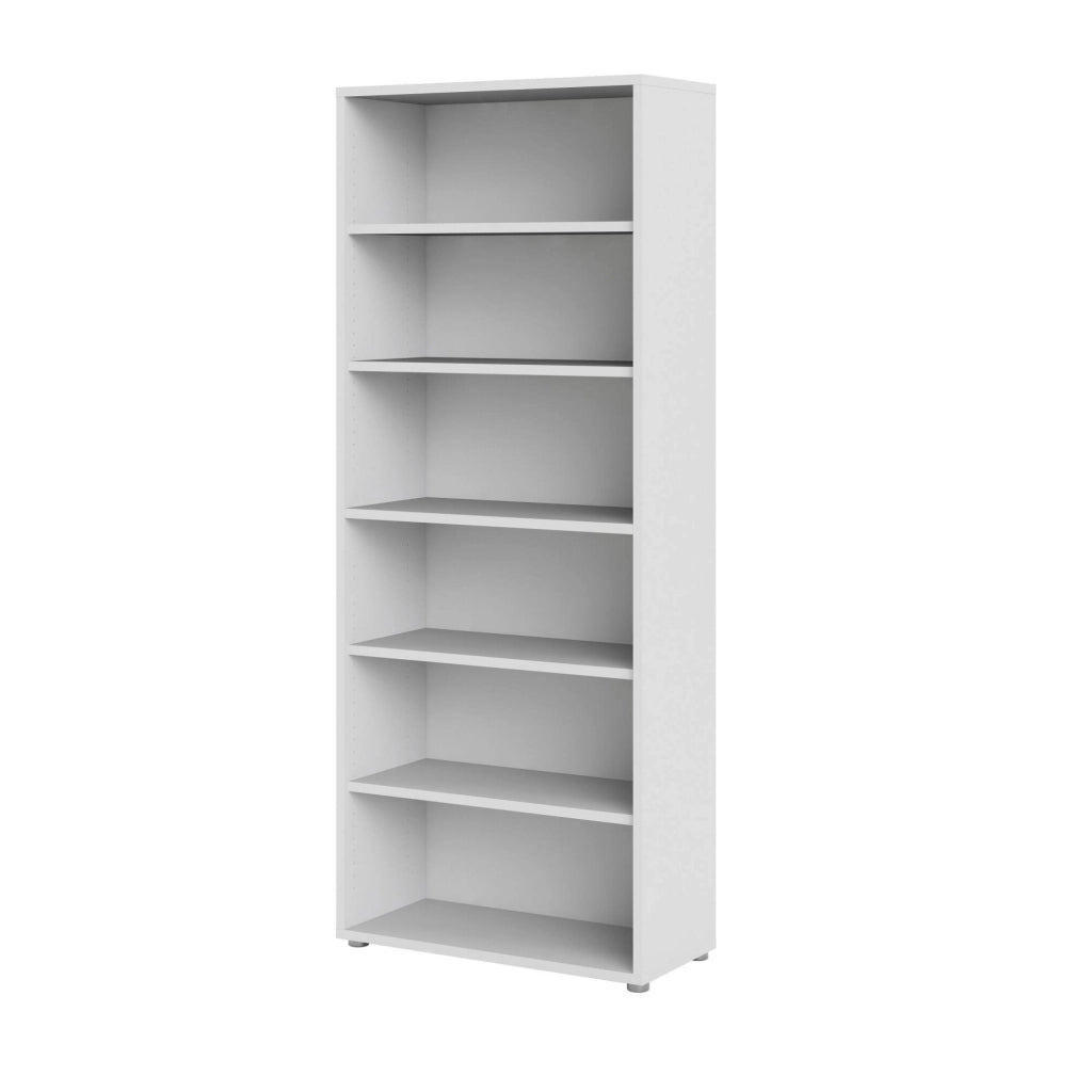 Libreria Armon, Scaffale da ufficio, Mobile portalibri, Biblioteca, 89x40 h222 cm, Bianco