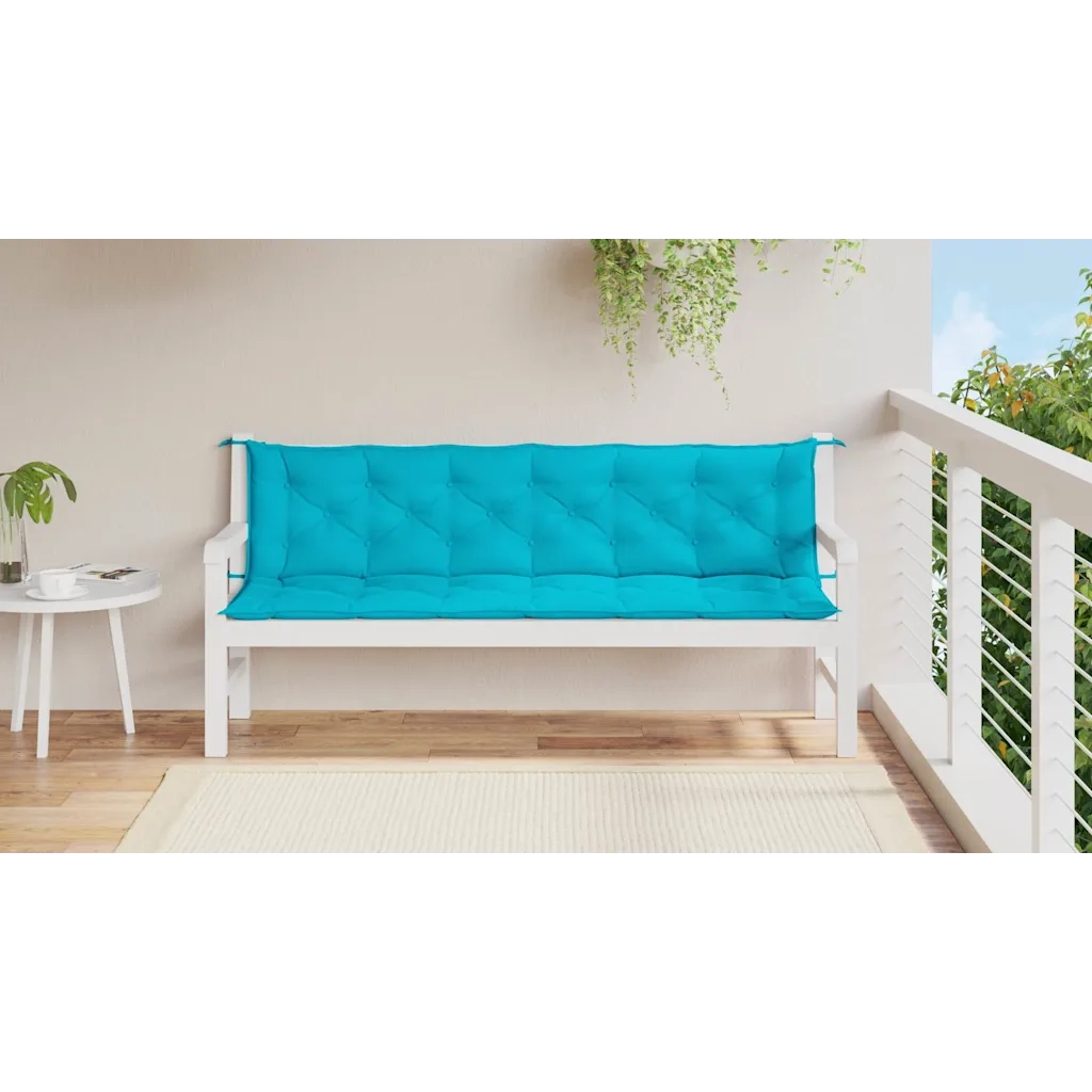 Cuscini per Panca da Giardino 2 pz Turchese 200x50x7 cm Tessuto 361753