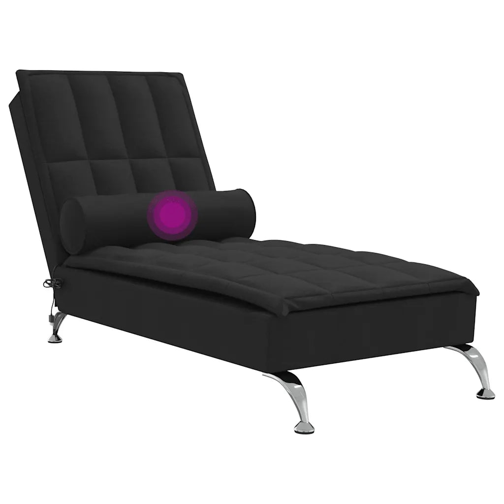 Chaise Longue Massaggi con Capezzale Nero in Tessuto CFW7862393